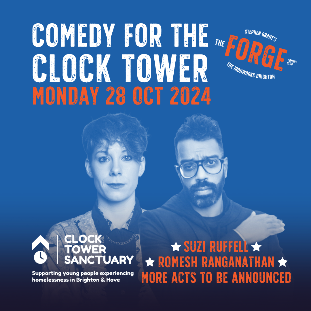 Comedy for the Clock Tower. Monday 28th October. Suzi Ruffell. Romesh Ranganathan. More acts to be announced.